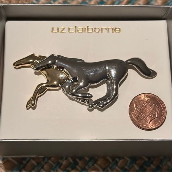 Liz Claiborne Silver and Gold Horse Brooch Pin - Picture 1 of 4